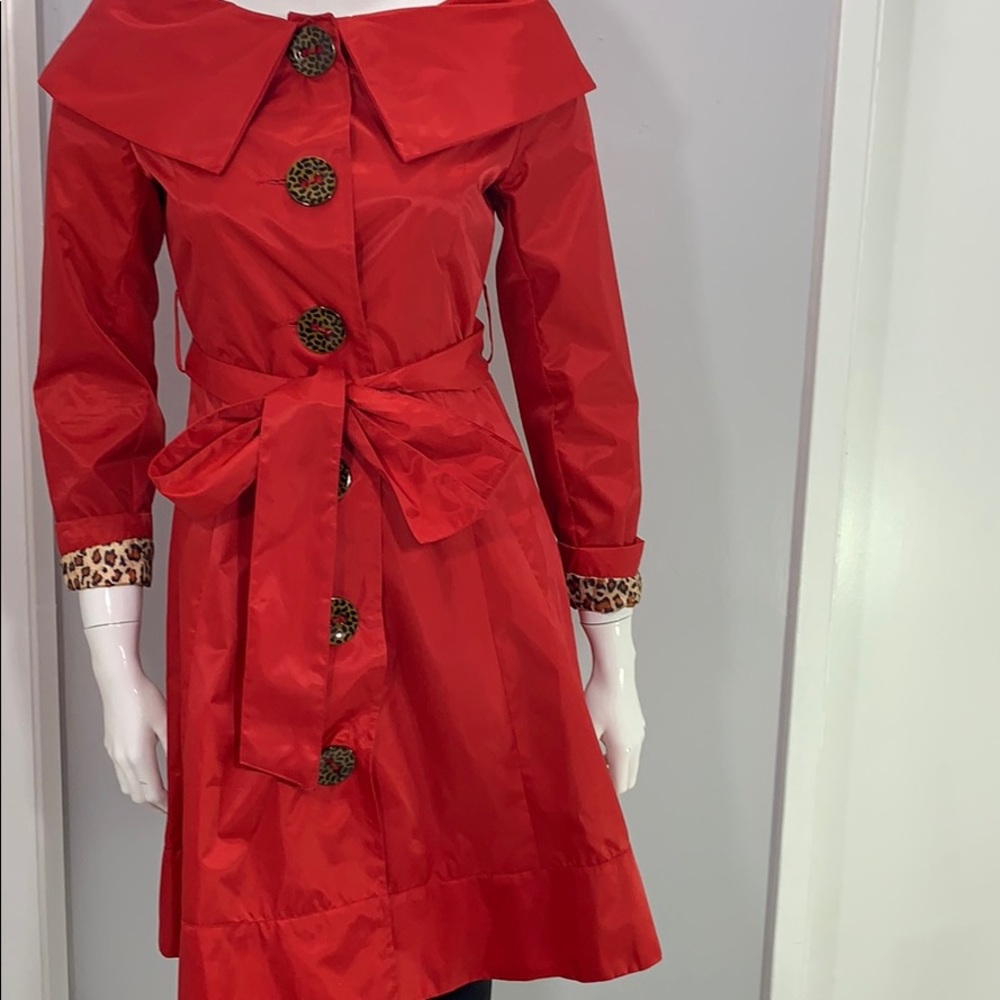 Aziz Red Leopard Cape Coat or Dress